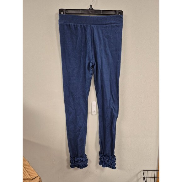 Toddler Girls' Blue Ruffle Hem Leggings - Soft & Stretchy for Playtime & Comfort - Picture 2 of 5